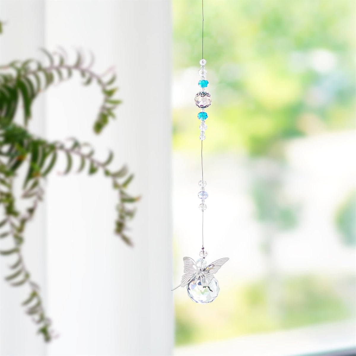 H&D HYALINE & DORA 30mm Handmade Butterfly Crystal Ball Prism Rainbow Maker Hanging Suncatcher Home