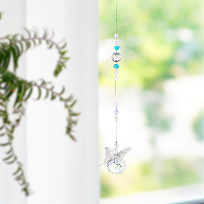 H&D HYALINE & DORA 30mm Handmade Butterfly Crystal Ball Prism Rainbow Maker Hanging Suncatcher Home