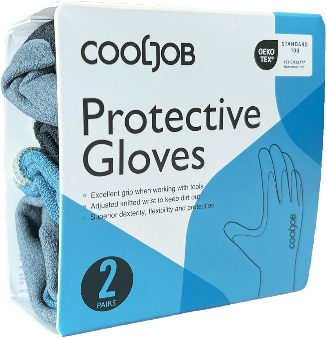 COOLJOB 2 Pairs Micro-Foam Nitrile Safety Work Garden Gloves with Touchscreen Fingers, Lightweight
