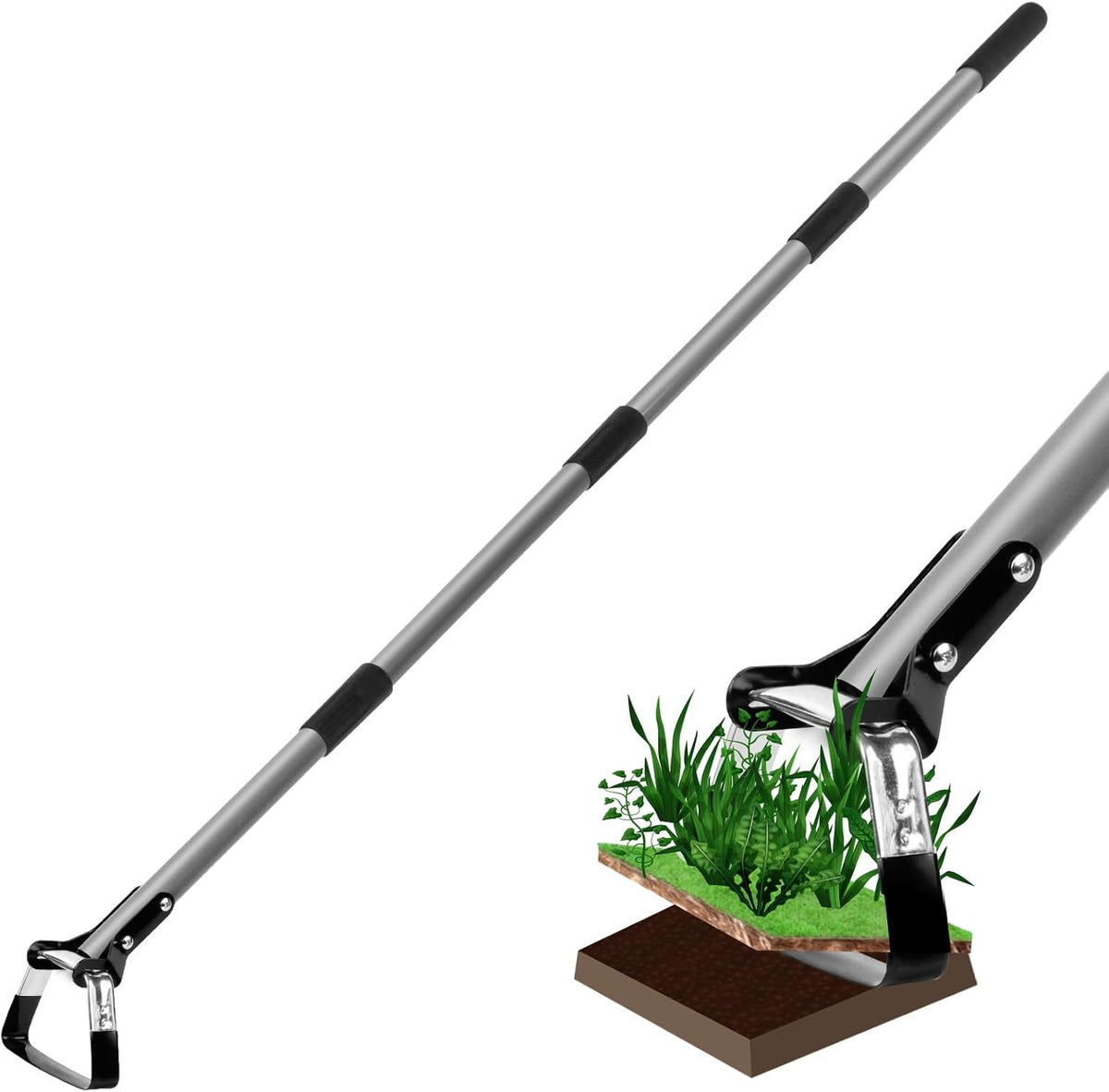 Walensee Action Hoe for Weeding Stirrup Hoe Tools for Garden Hula-Ho with Adjustable 36-66 Inch