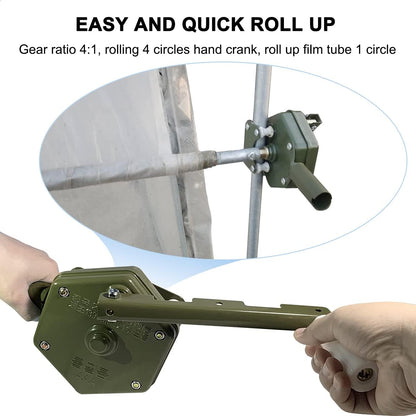 UYGALAXY Greenhouse Sidewall Manual Film Roll up Hand Crank Winch for Greenhouse Ventilation