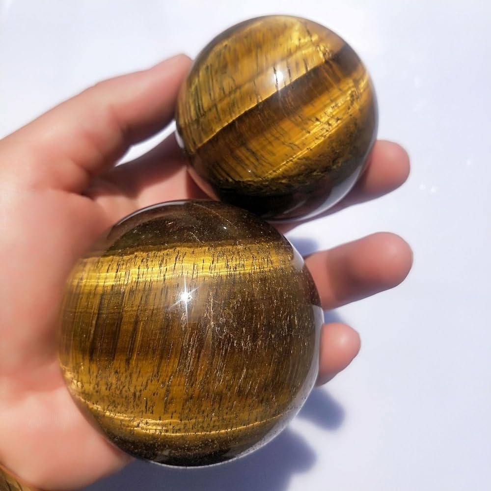 4-5CM/1.58-1.97inch Ttiger Eyes Crystal Ball Polished Natural Tiger Eye Stone Sphere Decorative