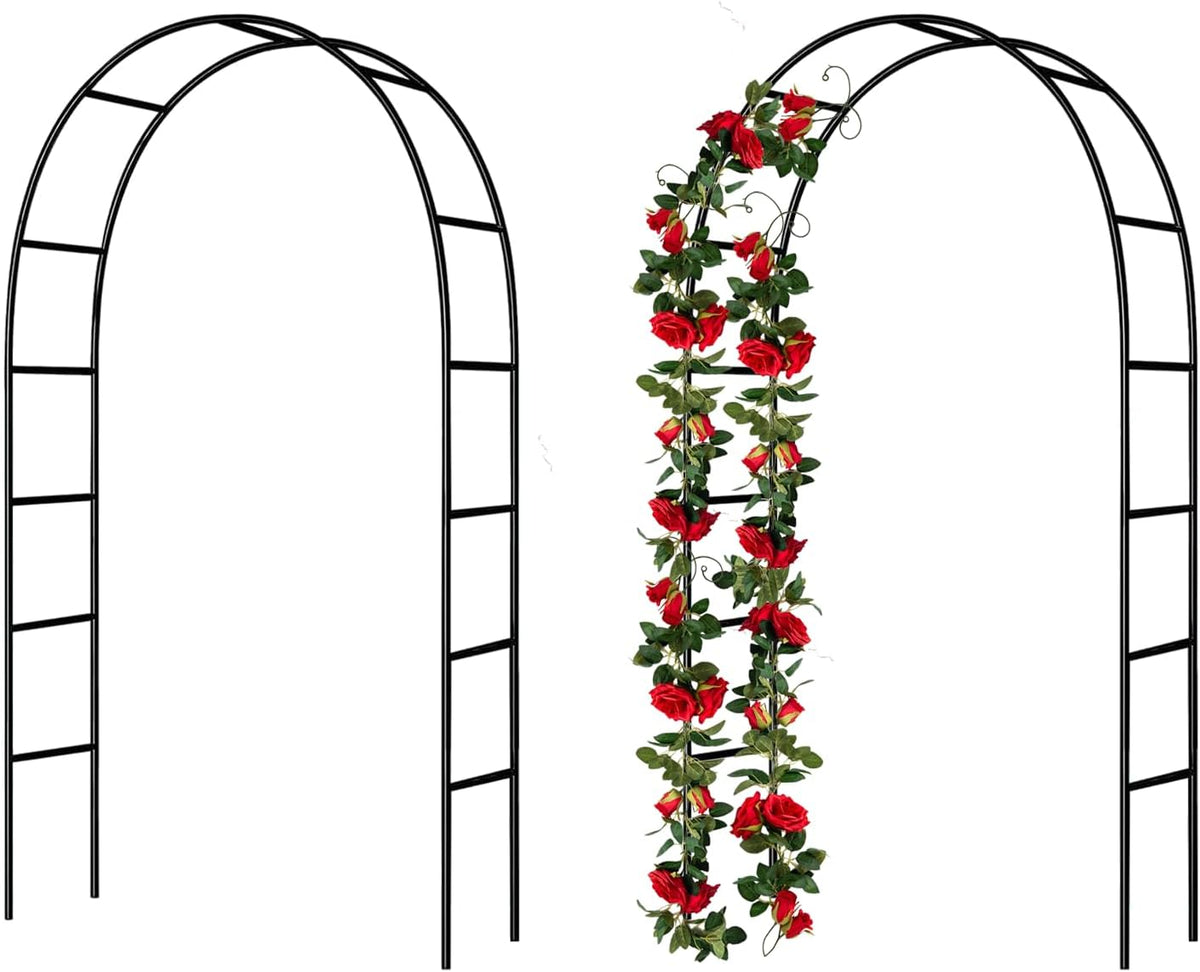 7.9 Ft H x 4.6 Ft W 2 Pack Metal Pergola Arbor,Assemble Freely 3 Sizes,for Various Climbing Plant