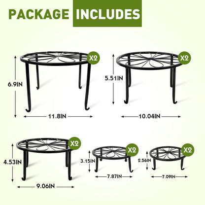 ESRICH 10 Pack Plant Stand, Metal Plant Stands for Outdoor Indoor Plants, Heavy Duty Plant Stands