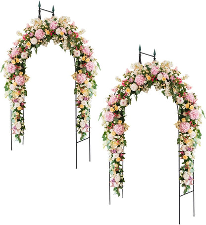 S AFSTAR 9.5 Ft Metal Arch, Outdoor Garden Arch for Various Climbing Plant Flower, Wedding Backdrop