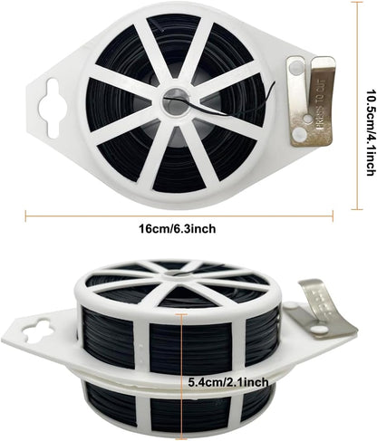 656ft (200m) Twist Ties, Garden Plant Ties with Cutter, Reusable Multifunctional Plant Ties, Fixing