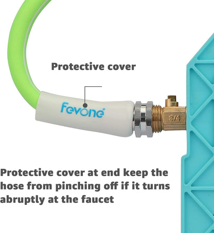 Fevone 25 ft x 5/8" Heavy Duty Garden Hose, Drinking Water Safe, Flexible & Kink-Free Hybrid