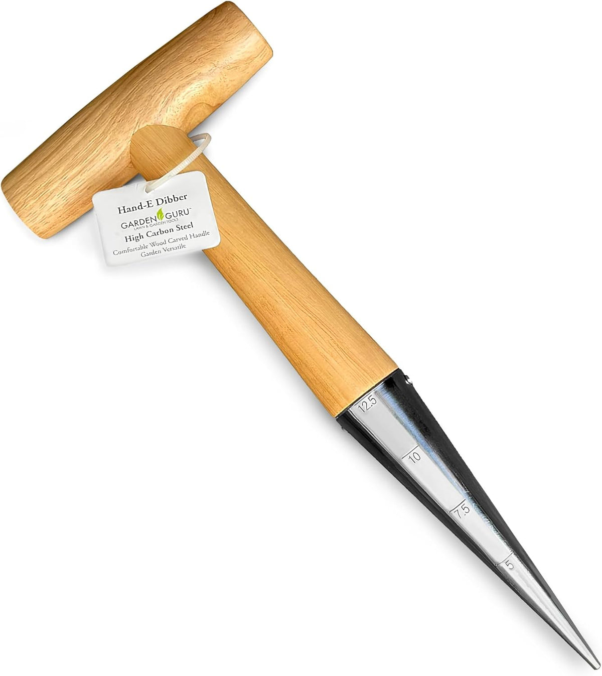 Garden Guru Steel Dibber Bulb Planter Tool for Planting Seeds & Bulbs - Depth Measurements, High