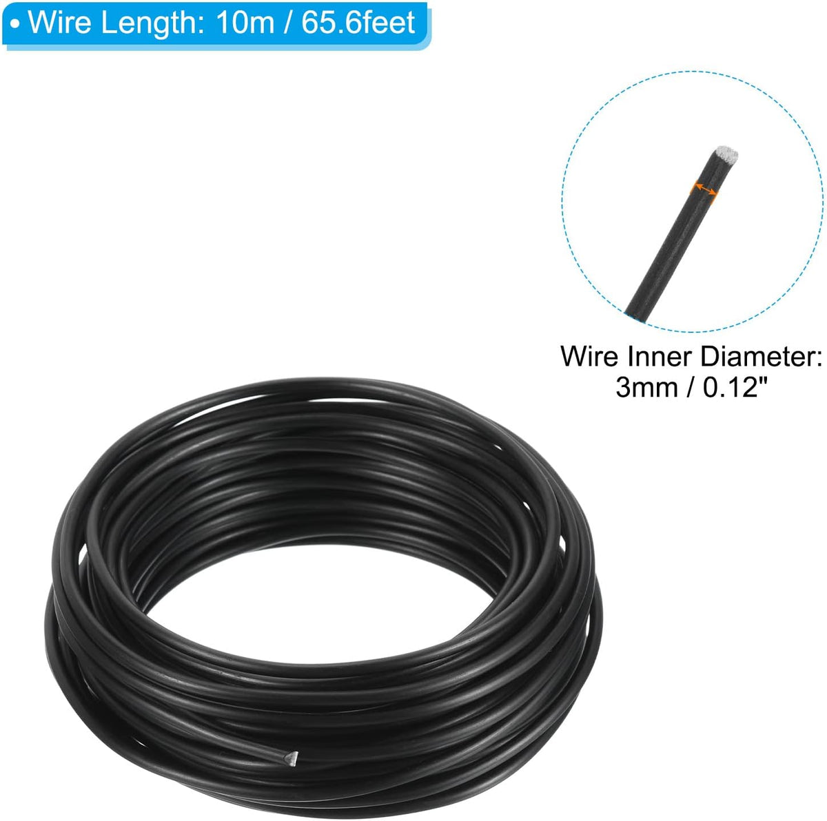 PATIKIL 3.0mm Bonsai Training Wire, Floral Wire Stems Anodized Aluminum Tree Wire 32.8 Feet Total
