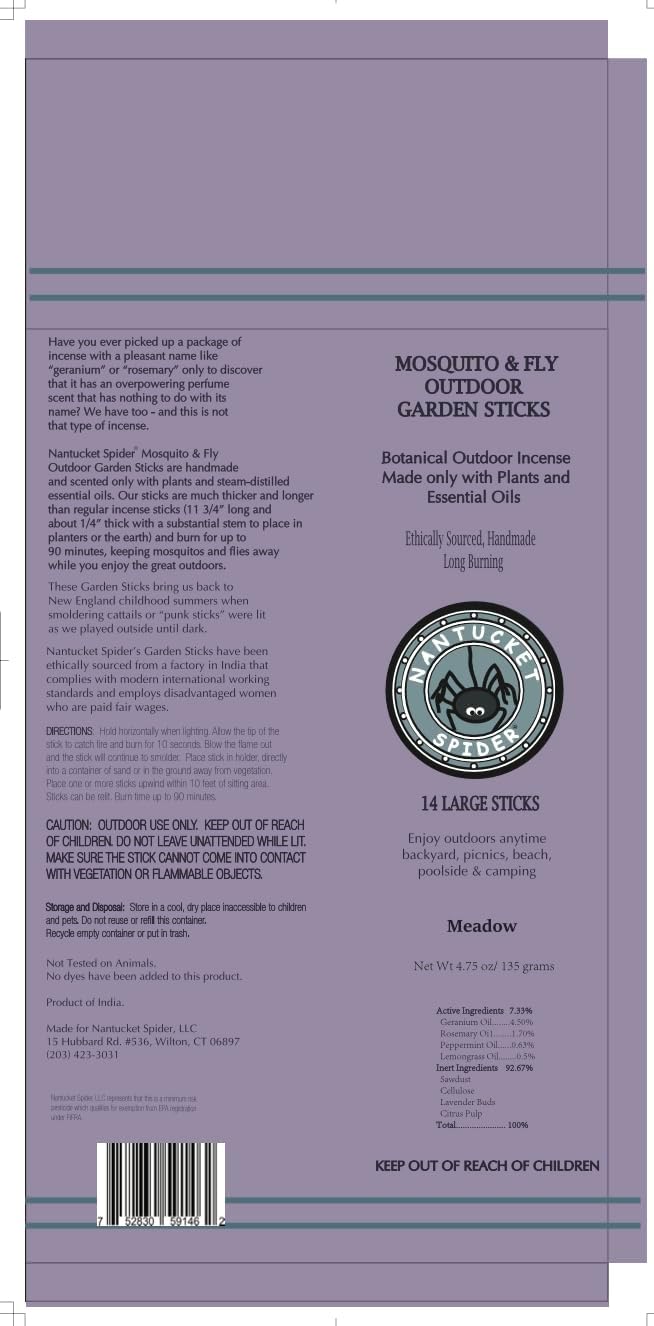 Nantucket Spider Mosquito Sticks and Holder | Mosquito Repellent Sticks 14 Pack and Holder | Repels