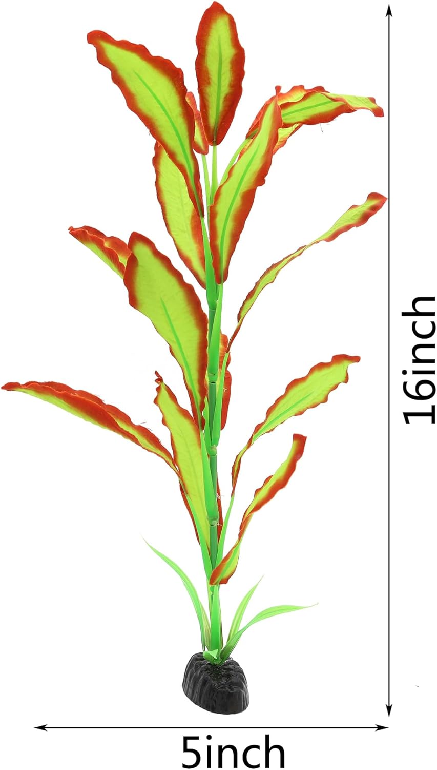 ALEGI Silk Aquarium Plants, 16 Inch Artificial Silk Plants Decorations for Fish Tank,Aquarium Décor