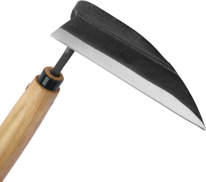 2 Pack Japanese Hand Weeding Sickle Garden Tools with Premium Composite Steel Curved Blade