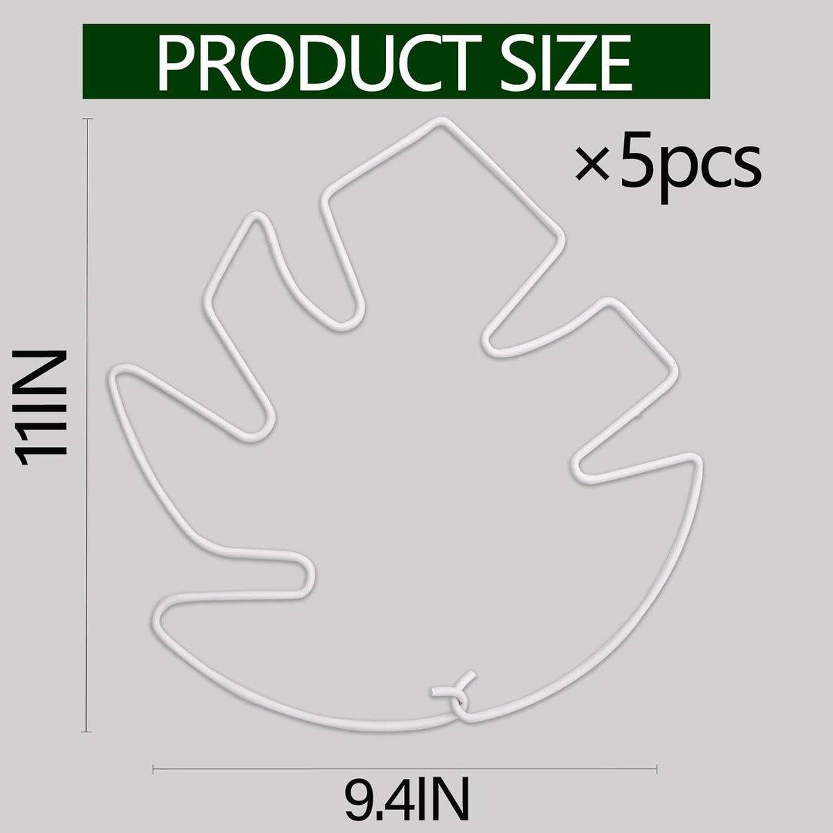 5PCS Monstera Plant Stem Support White - 11x9.4 inches, Durable Adjustable Leaf Supports for Indoor