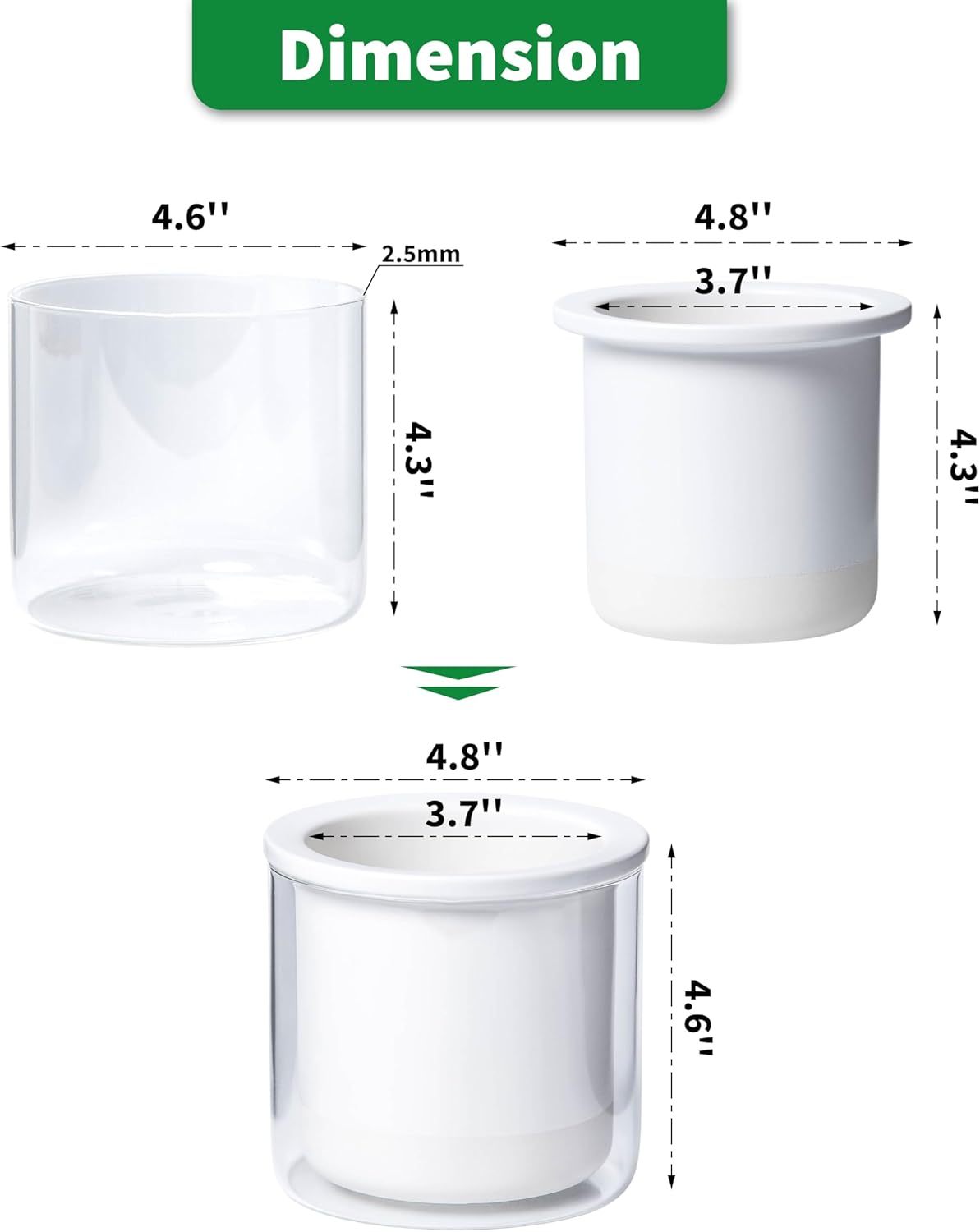 Phoenix Vine 4 Inch Self Watering Planter Pot, Design White Terracotta Pots for Plants, Indoor