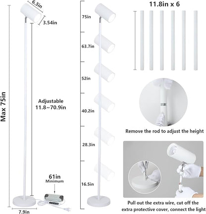 HMVPL 40W Grow Lights Stand for Indoor Plants Full Spectrum, Standing Plant Light for Indoor