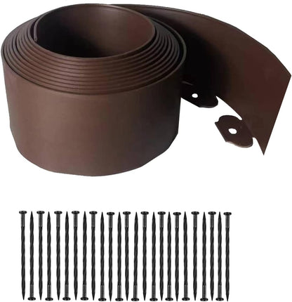 Landscape Edging Kit,20FT Plastic Garden Edging with 25 Stakes,4.5 Inch Tall Lawn Edging for