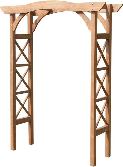 Maykoosh Asian Aesthetics Arbor, 60" W x 79.53" H, Rectangular Wooden Garden Arbor with Traditional