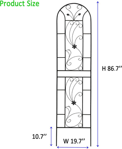 Metal Garden Trellis Rustproof Trellis for Climbing Plants Outdoor Flower Support Peacock Style