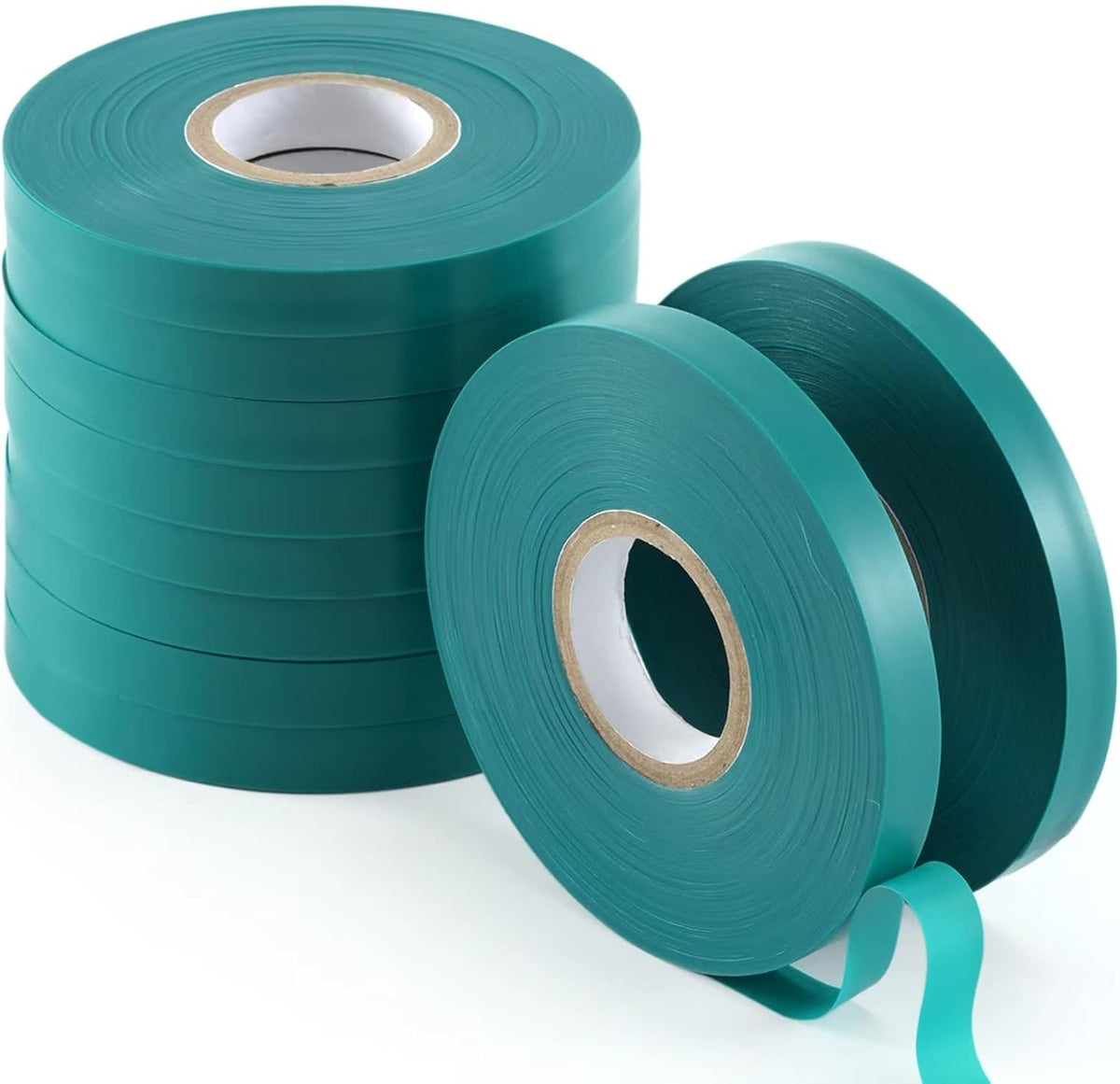 10 Pcs 150 Feet x 1/2" Wide Stretch Tie Tape Green Plant Garden Tie, Garden Vinyl Stake for