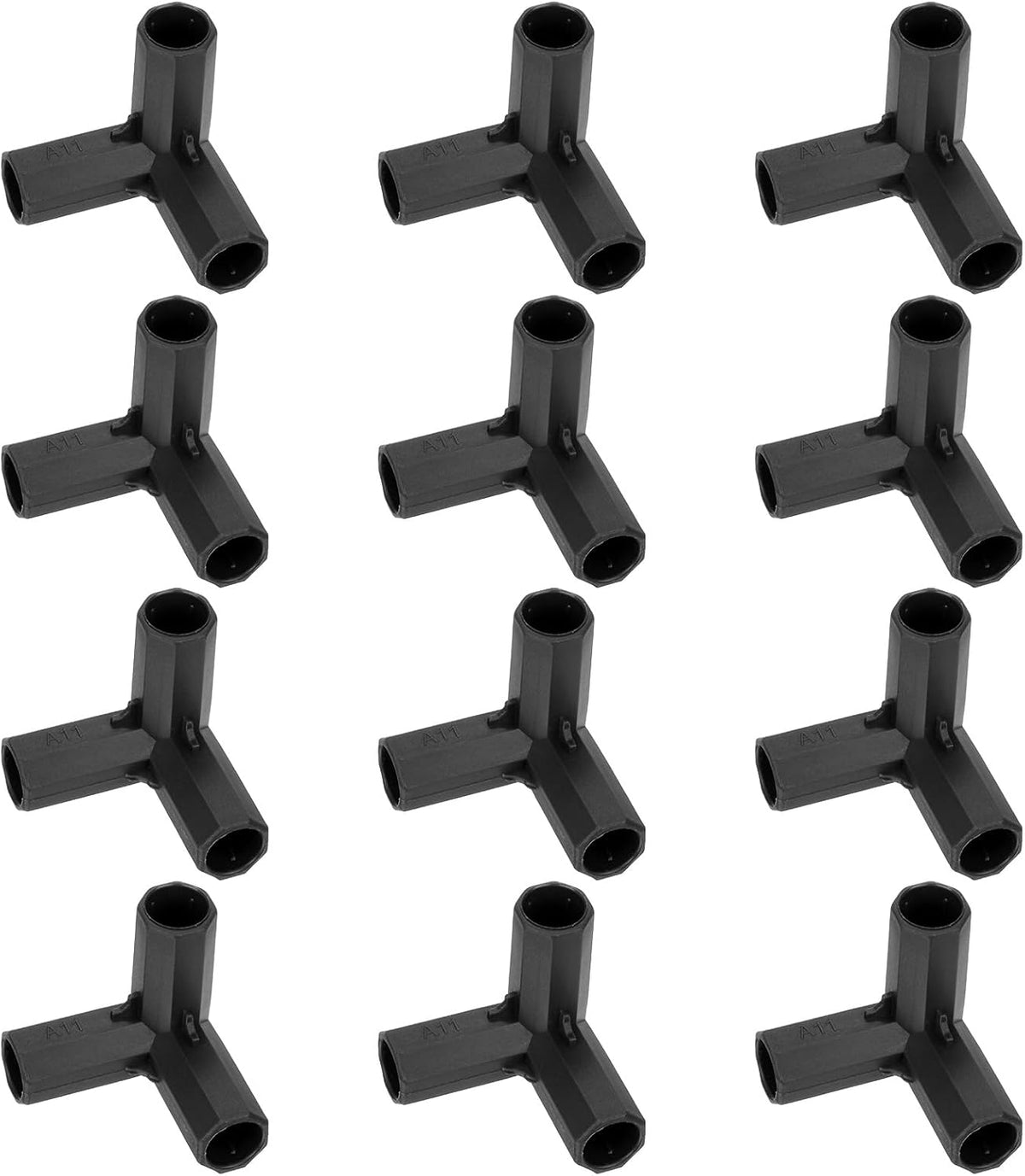 12 Pcs 11mm Greenhouse Frame Building Connectors, 3 Way Right Angle Pipe Fitting for Grape