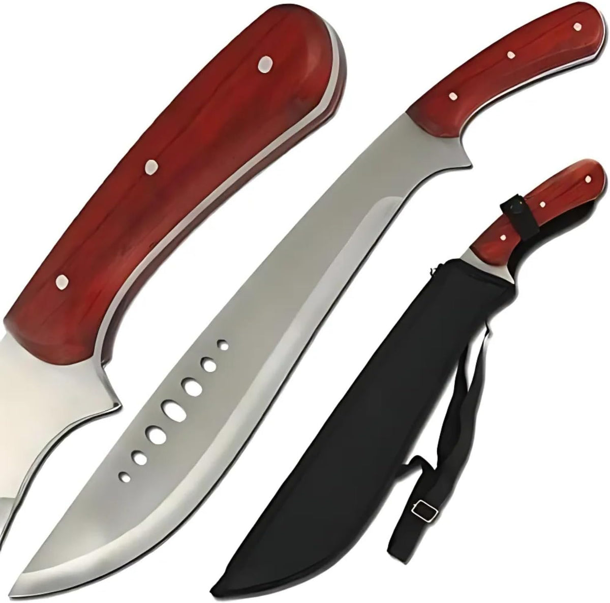 Snake Eye Machete with Heavy Duty Construction-Ergonomic Non-Slip Handle and Belt Sheath for
