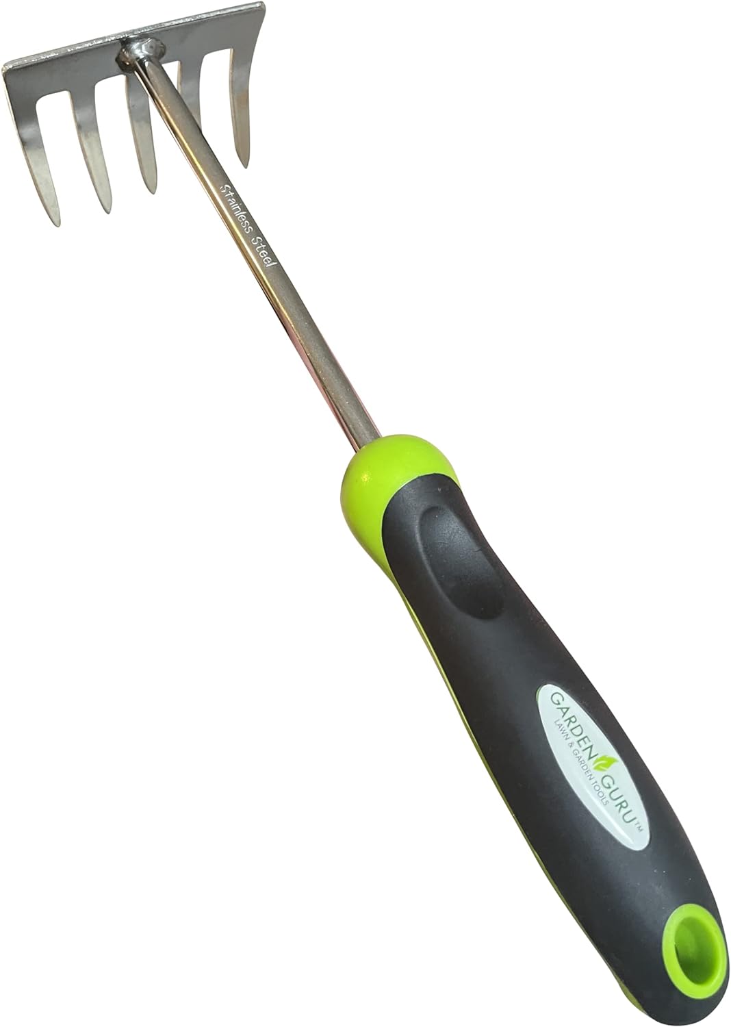 Garden GURU Stainless Steel Hand Rake Cultivator Tiller Tool - Stainless Steel for Ultimate