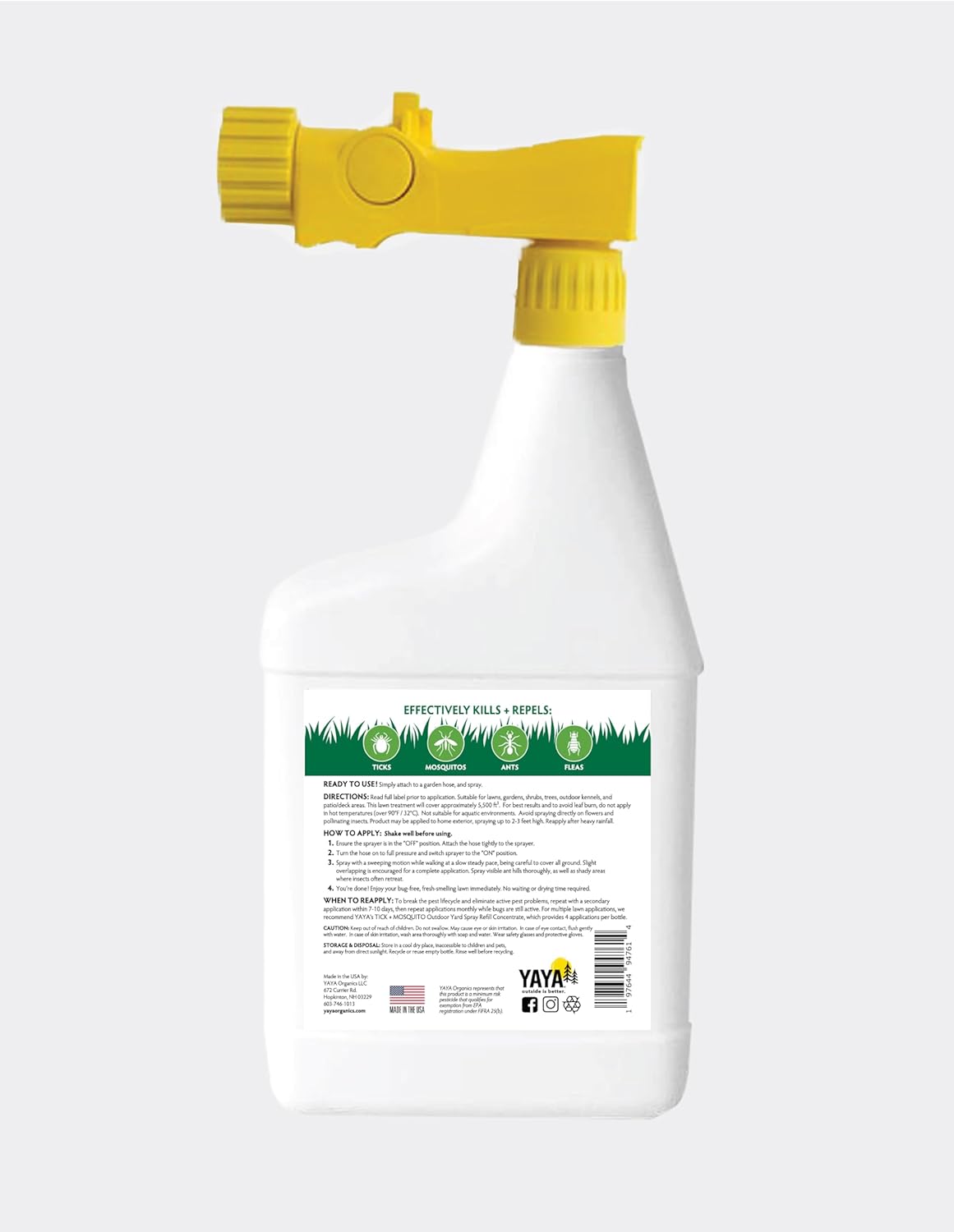 Ready-to-Use Tick + Mosquito Outdoor Yard Spray – Made with Essential Oils, Plant-Derived, Easy