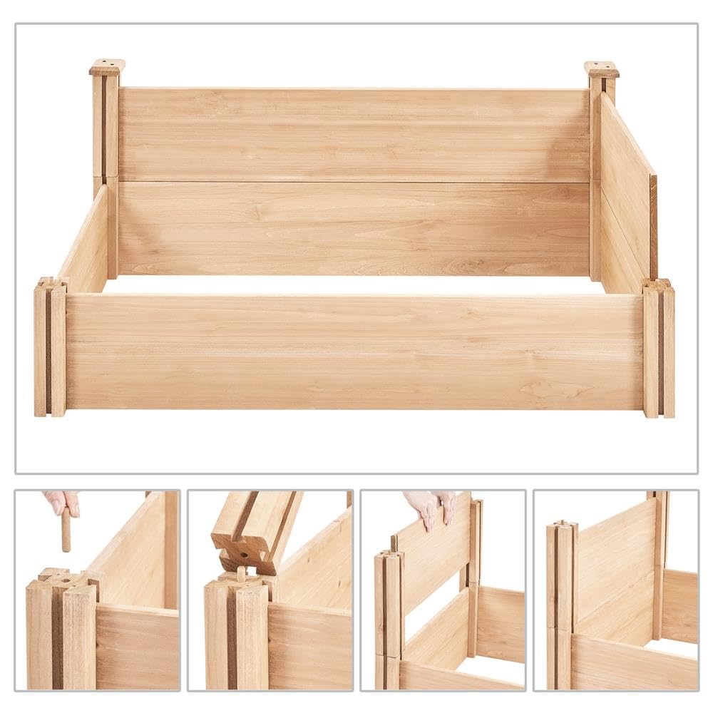 Yaheetech Wooden Raised Garden Bed Outdoor Planter Box, Wood