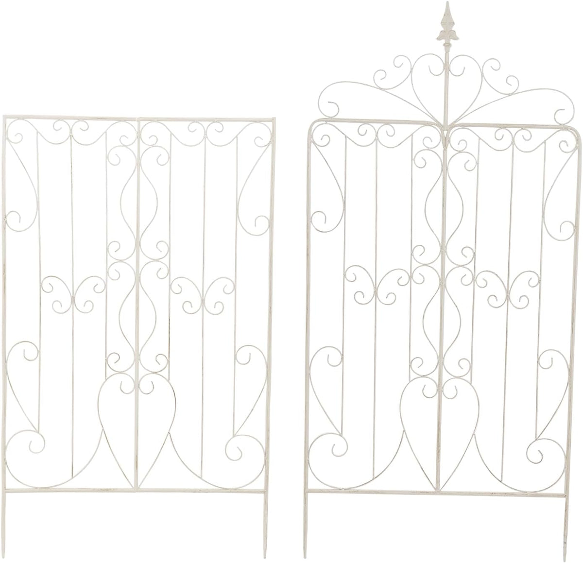 Sungmor 2 Pack Large Garden Trellis for Climbing Plants, 92.5 Inch Tall Rustic White Garden Metal