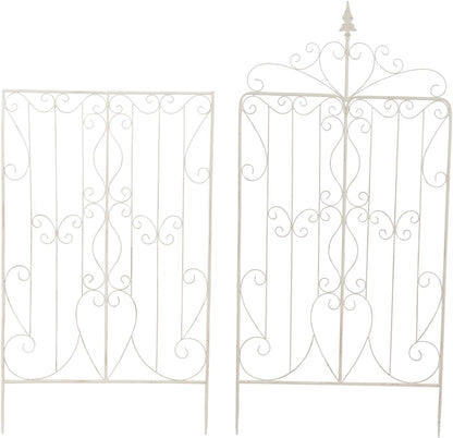Sungmor 2 Pack Large Garden Trellis for Climbing Plants, 92.5 Inch Tall Rustic White Garden Metal