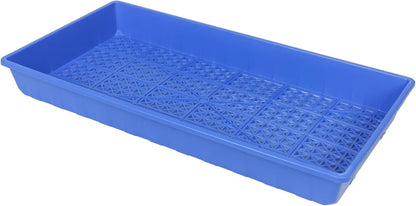 SUNPACK 10" x 20" Heavy Duty Mesh Plastic Seed Starting Tray, Blue, 2.3" - Ensures Water Drainage
