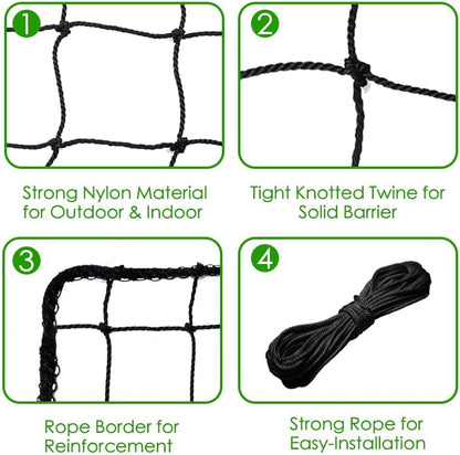Baseball Softball Backstop Nets, Heavy Duty Sports Netting Barrier #18 Baseball Netting