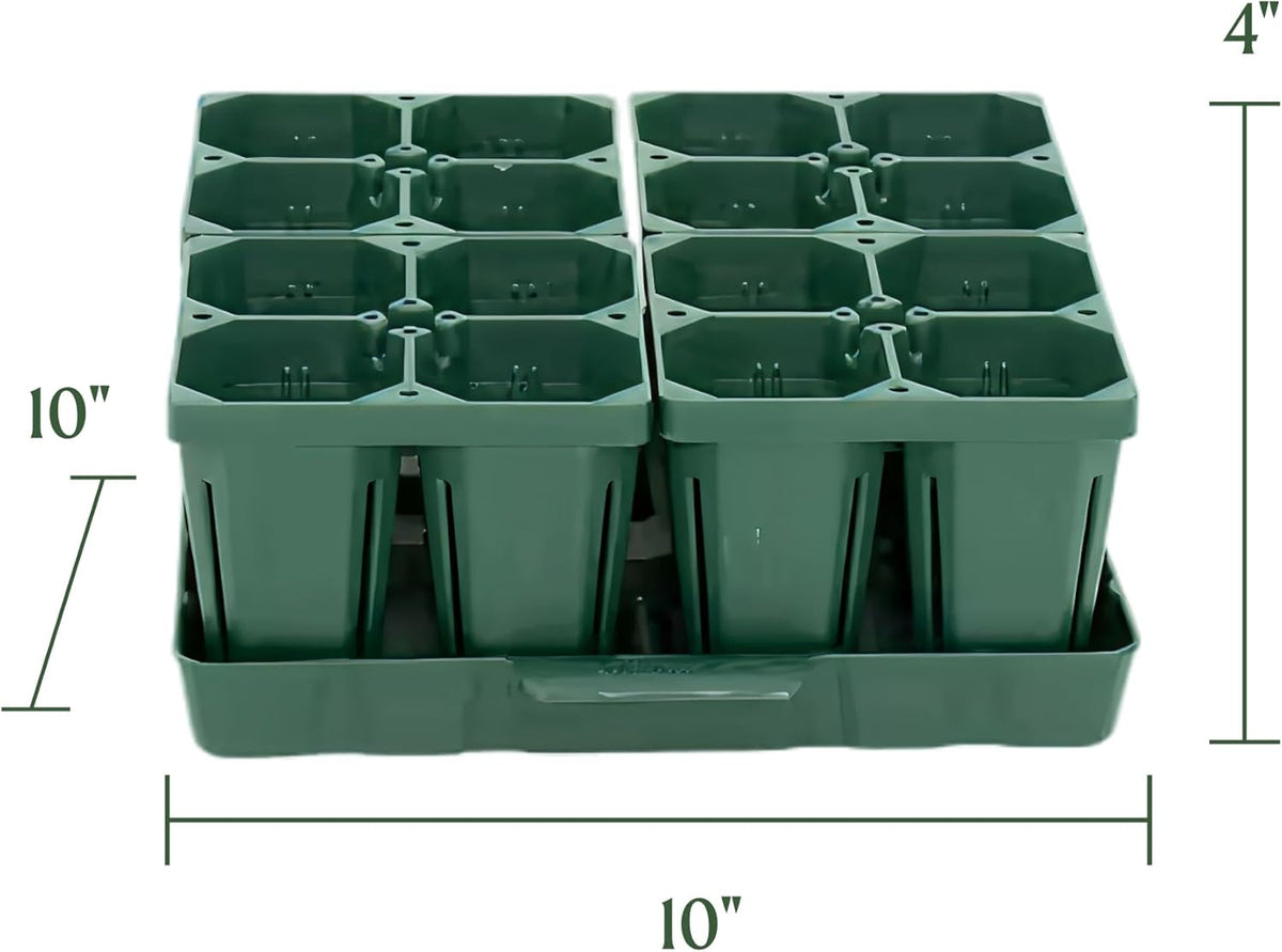 Vego garden Seedling Suite Products, 4 Pack Jumbo Seedling Trays with 10" x 10" Bottom Watering