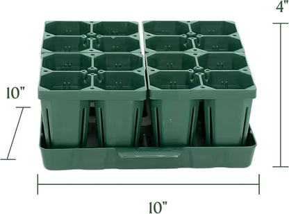 Vego garden Seedling Suite Products, 4 Pack Jumbo Seedling Trays with 10" x 10" Bottom Watering