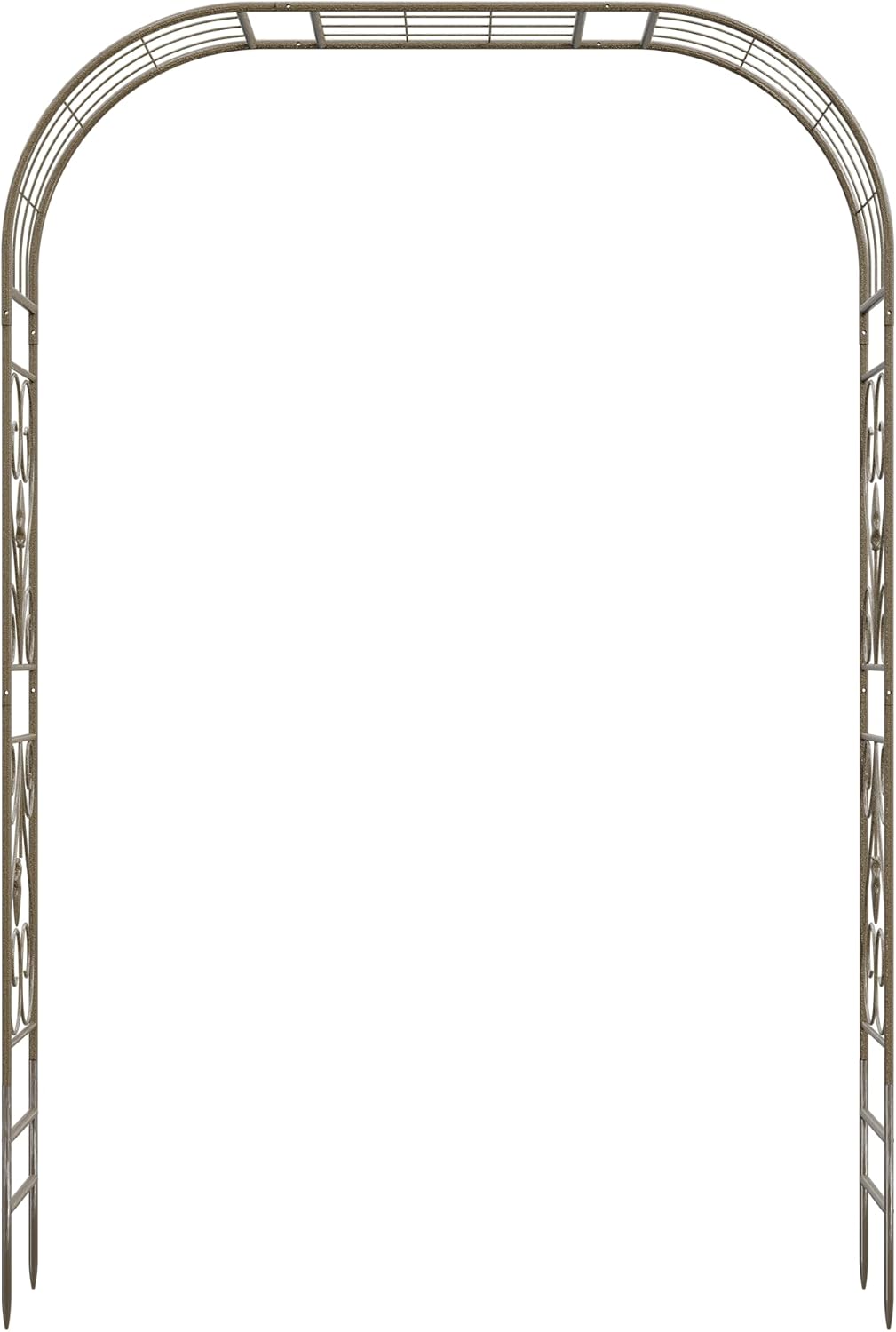 Jardineer Metal Garden Arbor,104.3-Inch Tall,Flat-Top Wrought Iron Outdoor Archway,Heavy-Duty