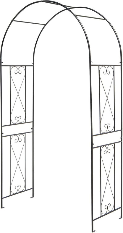 Giantex Garden Arch Trellis - 7.2FT Metal Arbor for Garden Entryway Climbing Plants Rose, 4 Stakes