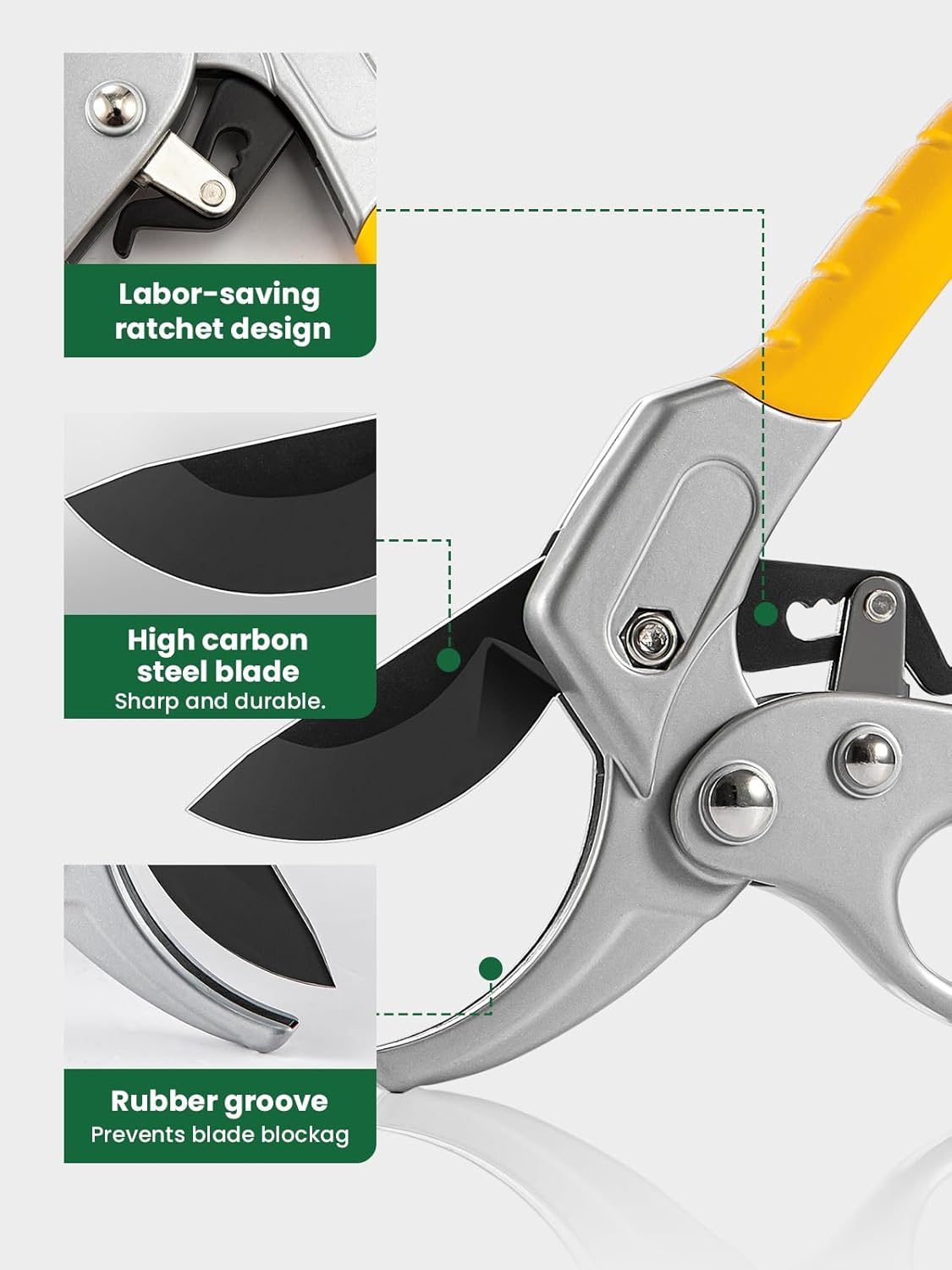 GROWNEER 3 Pack Garden Scissors kit Professional Garden Pruning Shears Stainless Steel Garden