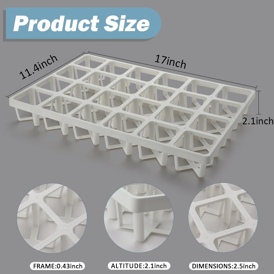 5 Pack Planting Pots Moving Trays for 3 inch(2.7 inch for Exact) Square Nursery Pots, 24 Cell Pots