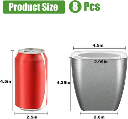 8 Pack 4-inch Plant Pots Indoor Garden Decorative Flower pots Small Self-Watering Planters for