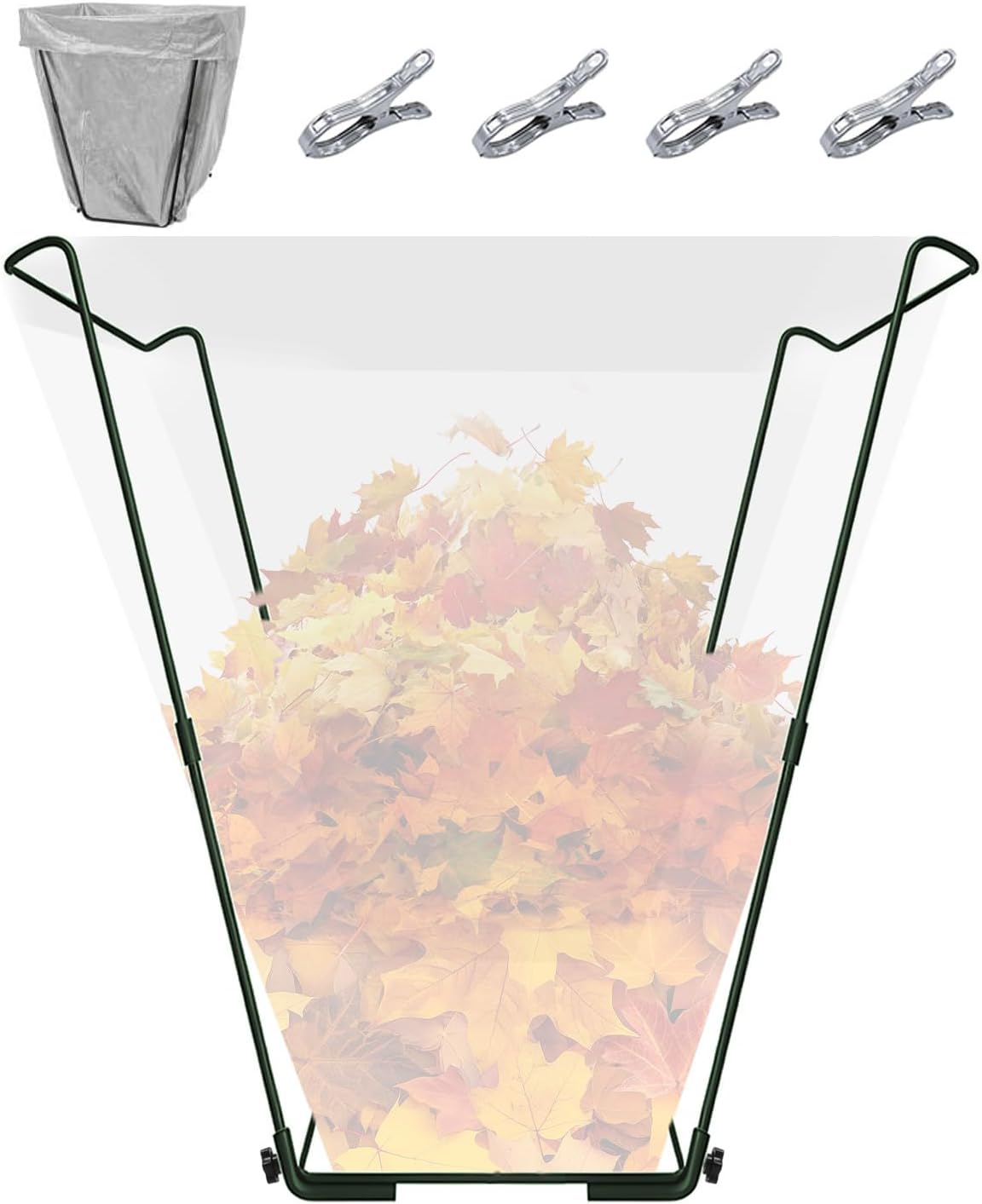 Jayhalo Trash Bag Holder, Outdoor Metal Leaf Bag Holder Stand 30-45 Gal, Portable Garbage Bag