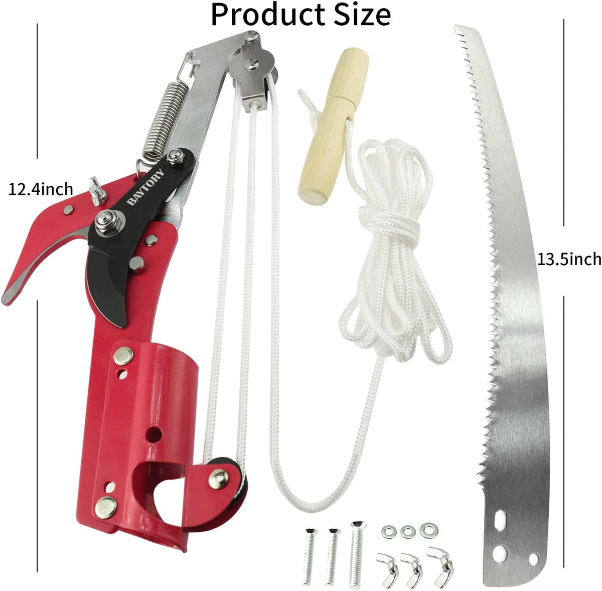 BAYTORY Extendable Tree Pruner Saw Head Without Pole, High-Altitude Branches Trimmer Pruning