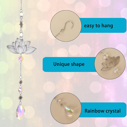 Sun Catchers, 6 Pieces Colorful Suncatchers Decorative Hanging Clear Crystal Prism Rainbow with