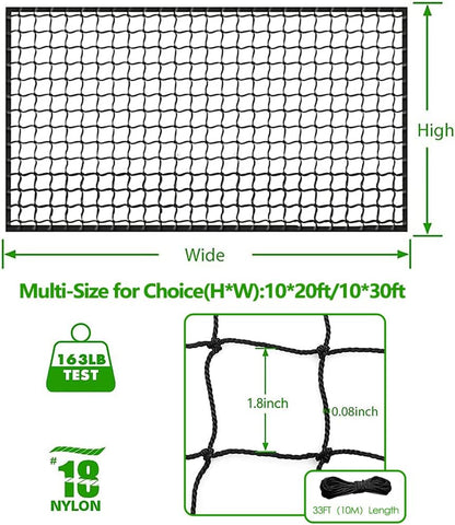 Baseball Softball Backstop Nets, Heavy Duty Sports Netting Barrier #18 Baseball Netting
