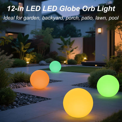 12-inch LED Glowing Ball Light w/Remote, LED Globe Orb Night Light Mood Lamp for Kid Adult