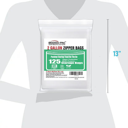 2 Gallon Large Food Storage Freezer Bags, 125 Count | Double Zipper | 13" * 15", Freshness Easy