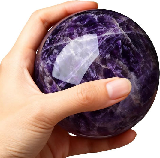 6-7CM/2.36-2.76inch Natural Crystal Ball Amethyst Sphere Hand Polished Decorative Sphere Healing