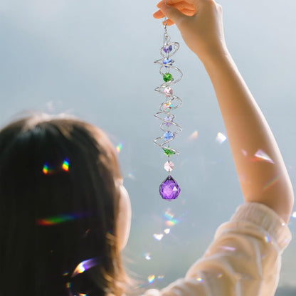 H&D HYALINE & DORA 5 Pack Sun Catchers Crystal Suncatchers for Windows Hanging Gazing Ball Spiral