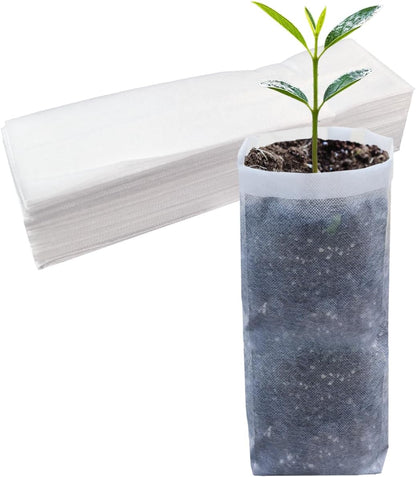 Belit 50 Pcs 13.5" H Deep Nursery Grow Bags, Non-Woven Plants Pots Container for Starting Deep