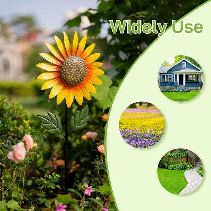Yard Wind Spinner Outdoor,Garden Wind Spinners & Wind Sculptures,Sunflower Windmills Lawn