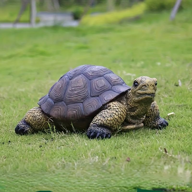 Garden Turtle Statue Decoration, Large Realistic Tortoise Figurine, Outdoor Lawn Ornament Garden